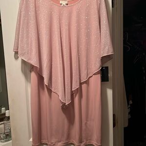 Enfocus  Pink Sparkle‎ Overlay Cocktail Dress Evening Party Formal Wear 14W